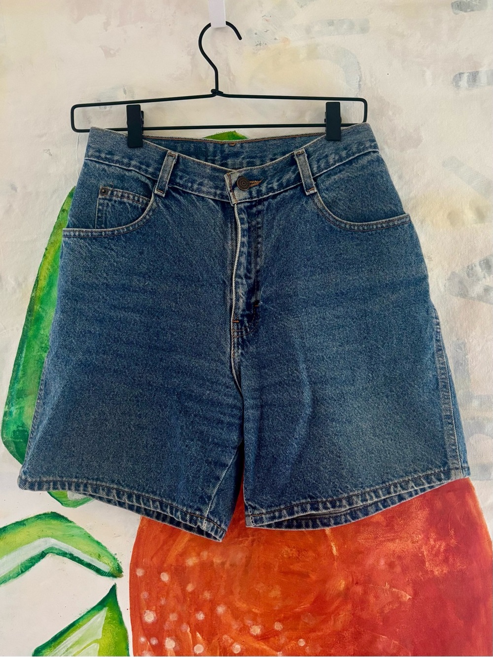 Gitano 1990s Blue High-Rise Jean Shorts